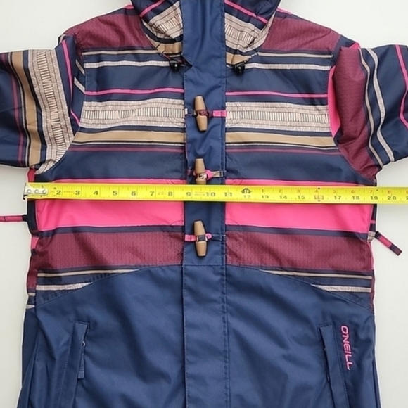 O'Neill Women's Freedom Nobility Insulated Winter Jacket Pink Blue Stripes Sz S - Picture 15 of 16
